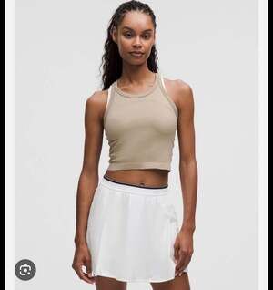 lululemon Swiftly Tech Cropped Racerback Tank Top 2.0  size 14 Sheer Oak Tan